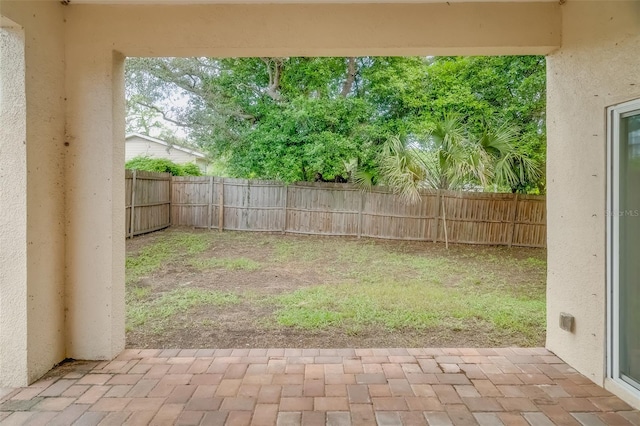 view of yard with a patio area