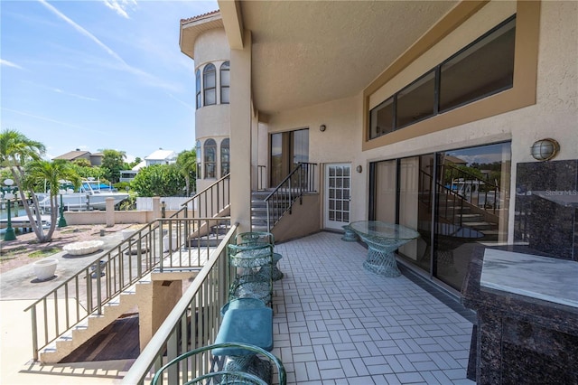 balcony with a patio