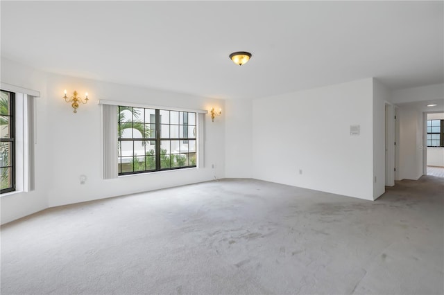 carpeted empty room featuring a wealth of natural light