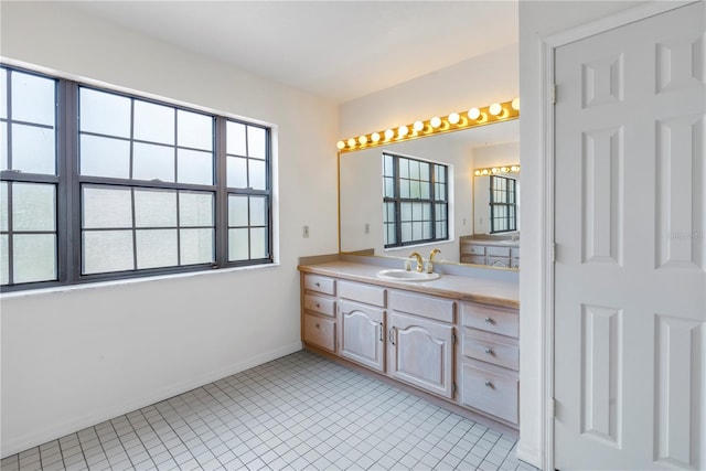 bathroom with plenty of natural light and vanity