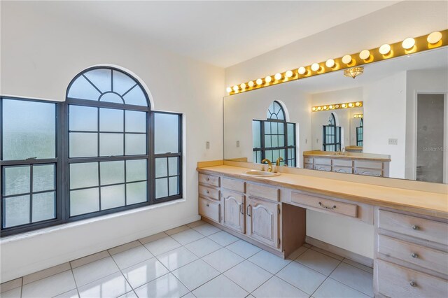 bathroom featuring vanity and tile patterned floors