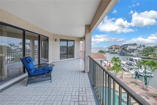 balcony with a water view