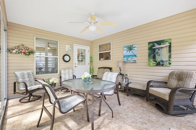 view of patio / terrace featuring ceiling fan