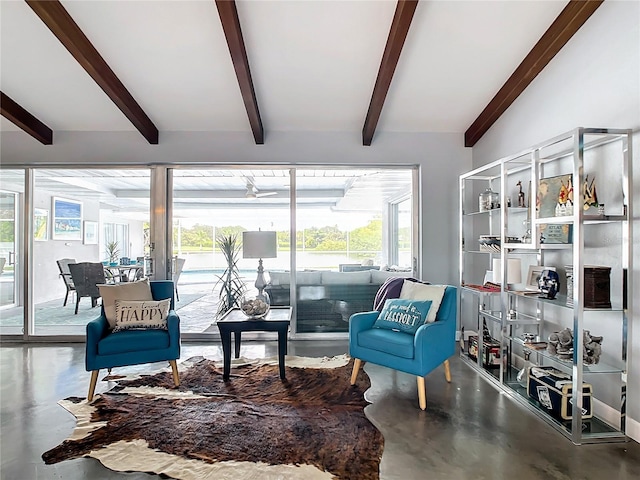 interior space featuring concrete floors and a healthy amount of sunlight