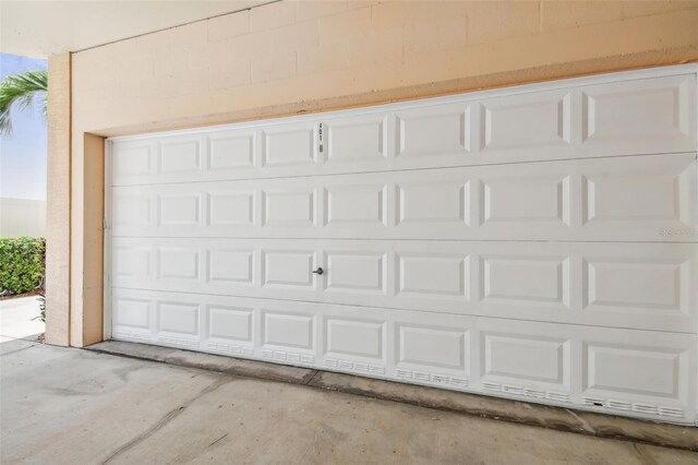 view of garage