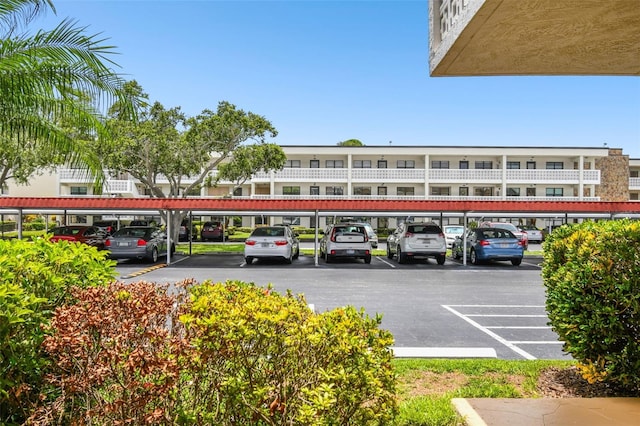 view of covered parking lot