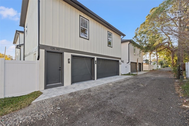 view of home's exterior featuring a garage