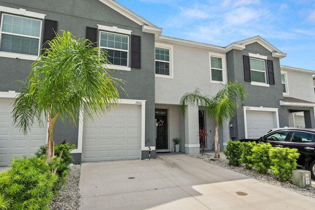 view of property featuring a garage