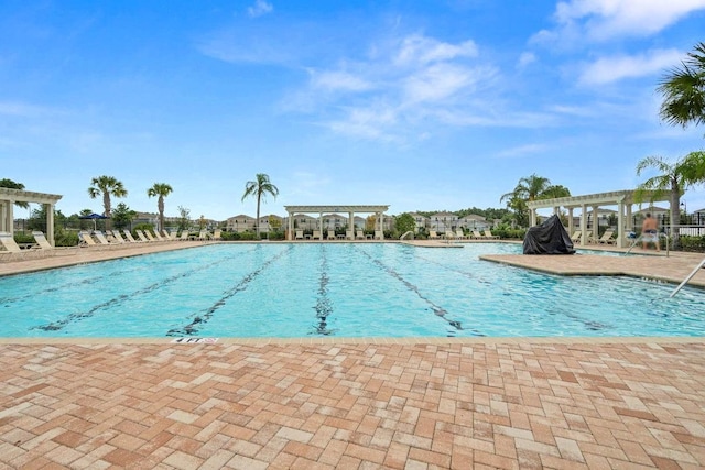 view of pool featuring a pergola