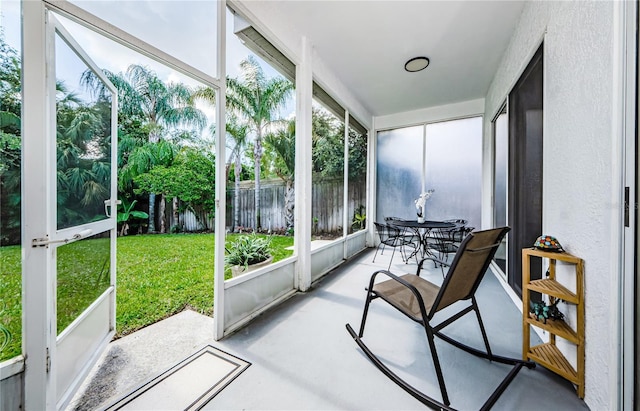 view of sunroom