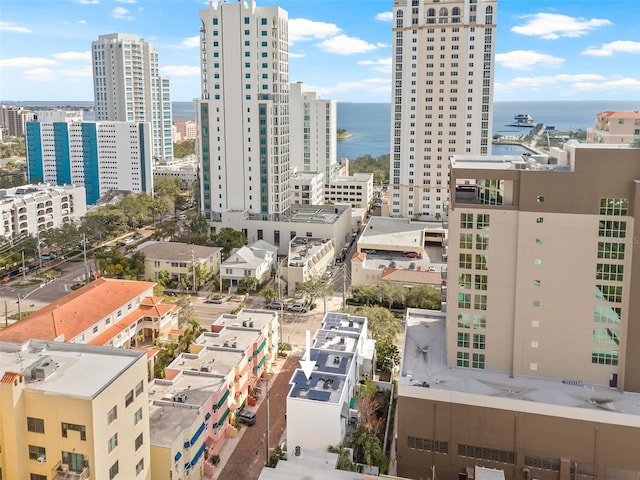 city view with a water view