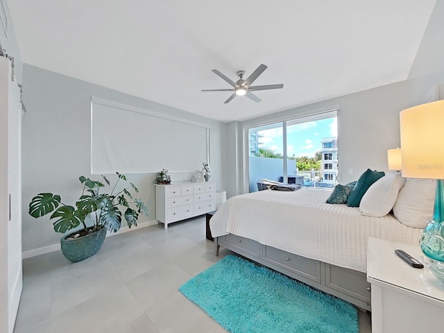 bedroom with ceiling fan