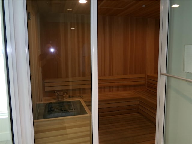 view of sauna