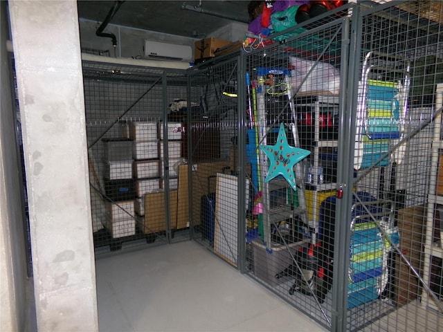 storage area featuring a wall unit AC