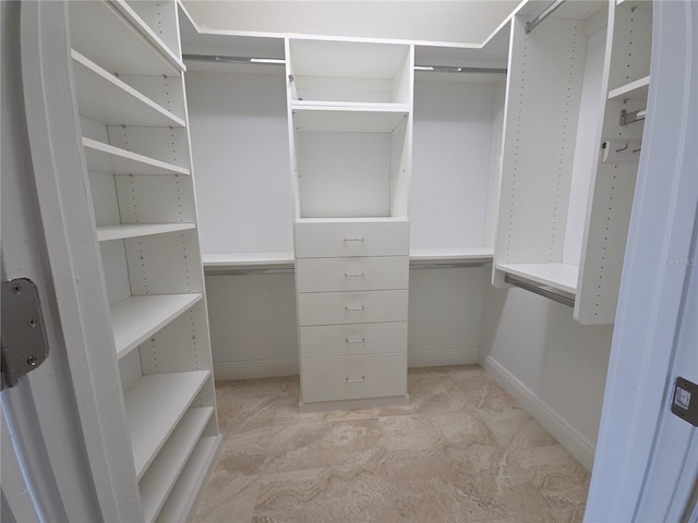 view of walk in closet