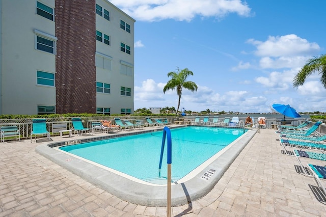 view of pool with a patio