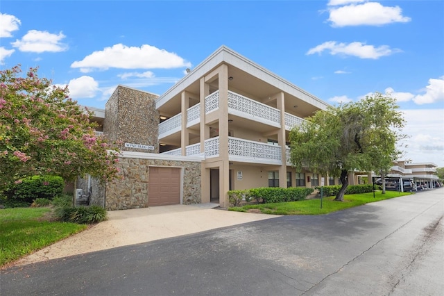 view of property with a garage