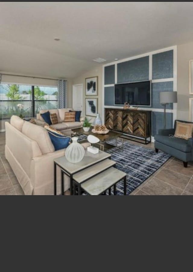 view of tiled living room