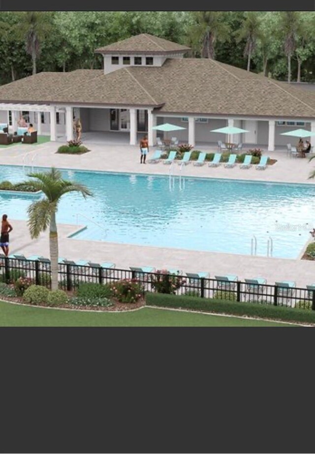 view of pool featuring a patio