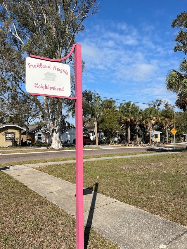 exterior space with sidewalks