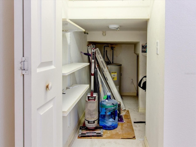 basement with water heater