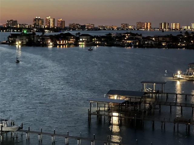 water view with a dock