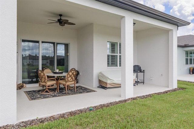 view of patio / terrace with ceiling fan