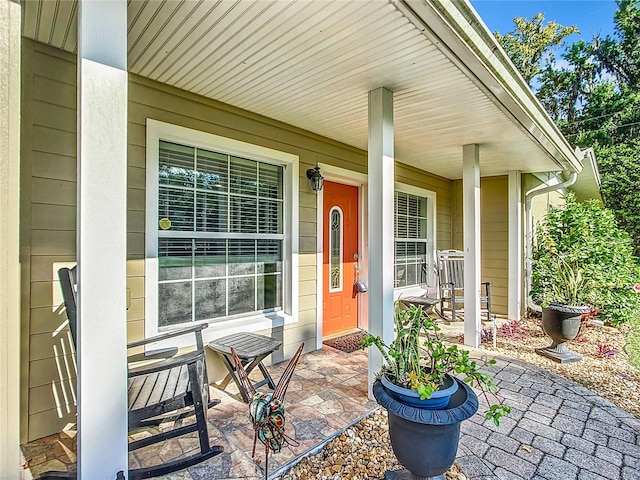 view of patio featuring covered porch