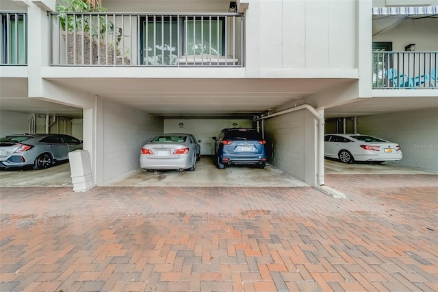 view of parking featuring a carport