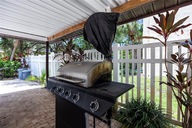 view of patio featuring grilling area