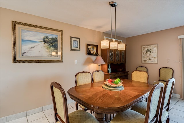 view of tiled dining space