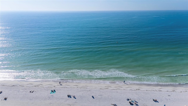 property view of water featuring a view of the beach