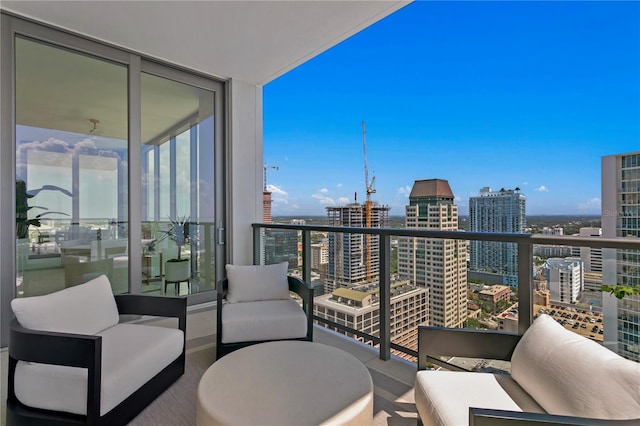 balcony with an outdoor hangout area