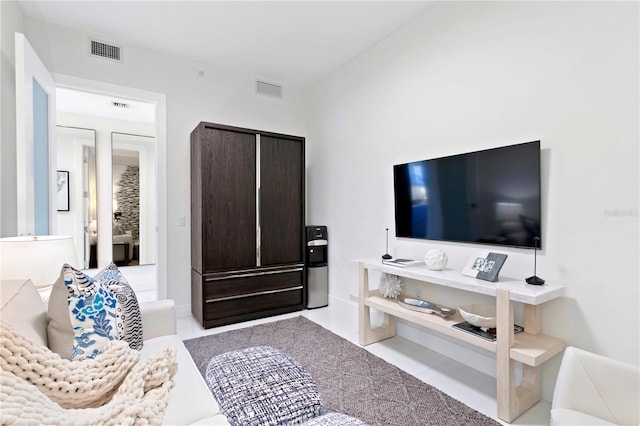 view of tiled living room