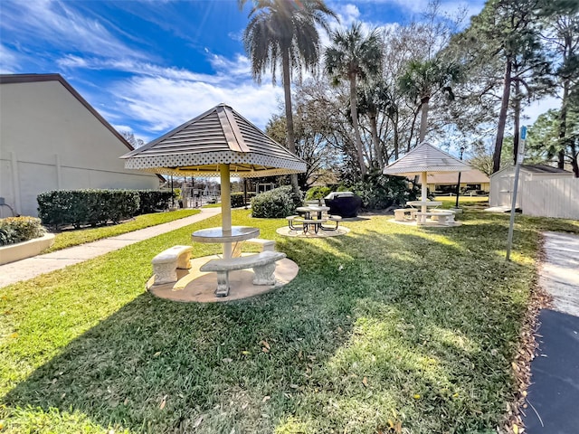 view of yard featuring a gazebo