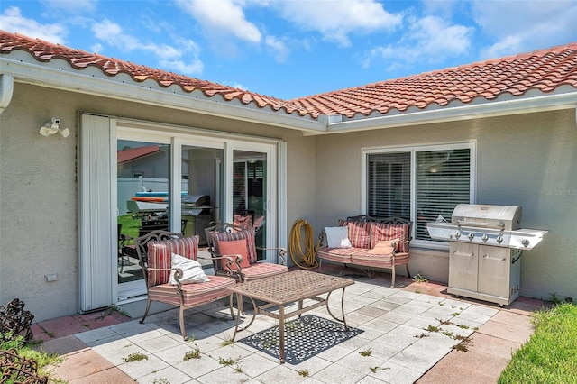 view of patio with grilling area