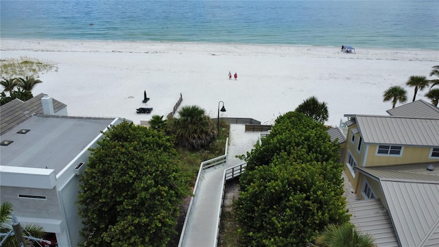 exterior space with a view of the beach