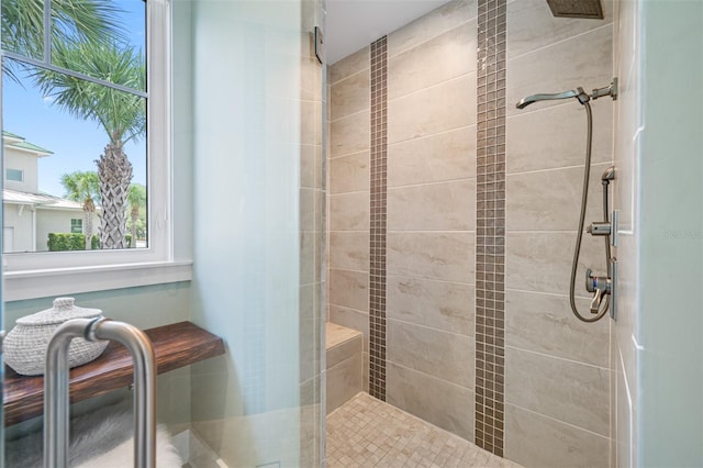 bathroom with walk in shower