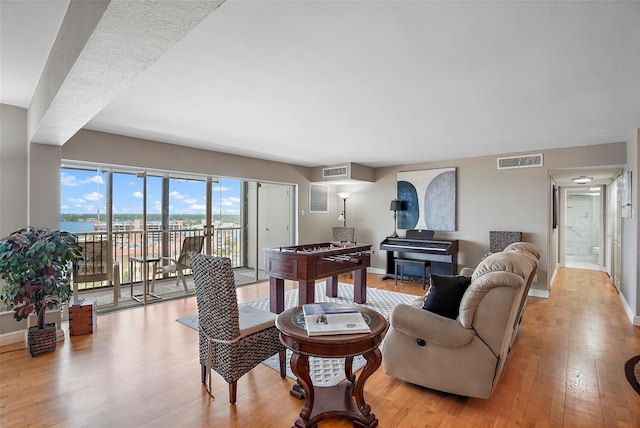 living room featuring light hardwood / wood-style floors