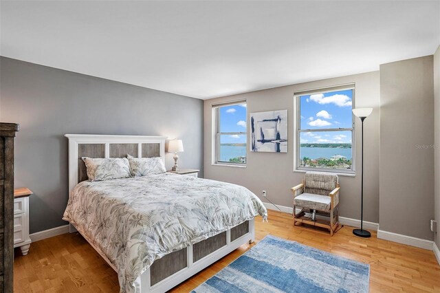 bedroom featuring light hardwood / wood-style floors