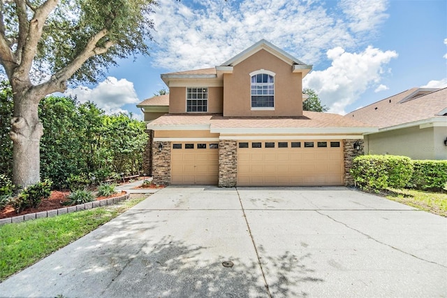 view of property featuring a garage