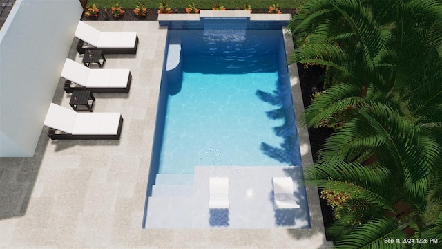 view of pool featuring a patio