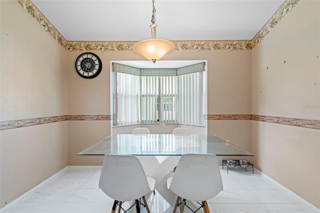 view of tiled dining room