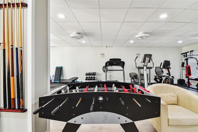 playroom featuring a drop ceiling