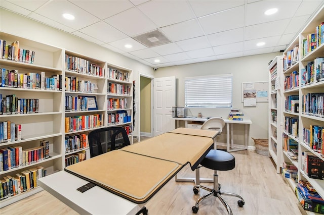 home office featuring light hardwood / wood-style floors