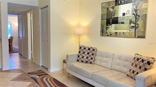 view of tiled living room