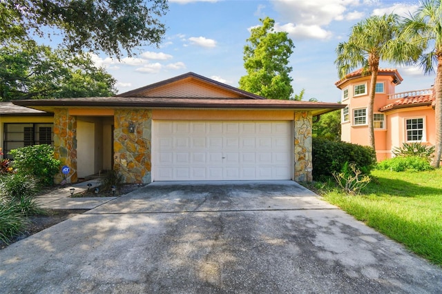 view of front of property featuring a garage