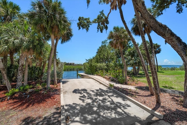 view of community featuring a water view