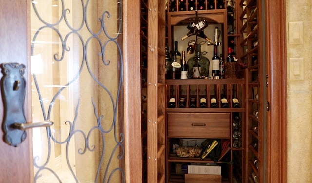 view of wine room