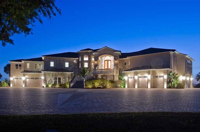 view of front of house with a garage